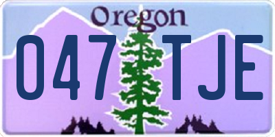 OR license plate 047TJE