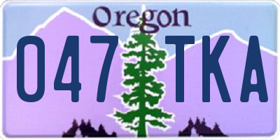 OR license plate 047TKA