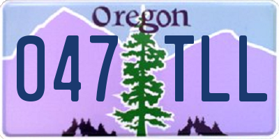 OR license plate 047TLL