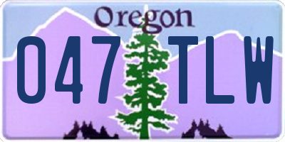 OR license plate 047TLW