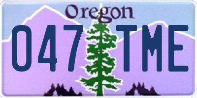 OR license plate 047TME