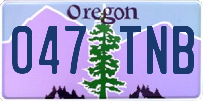 OR license plate 047TNB