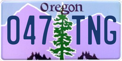 OR license plate 047TNG