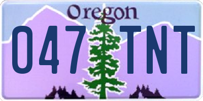 OR license plate 047TNT