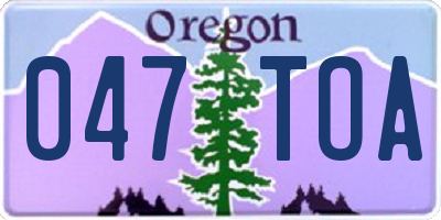 OR license plate 047TOA