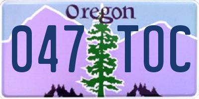OR license plate 047TOC