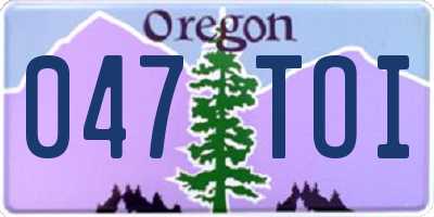 OR license plate 047TOI