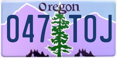 OR license plate 047TOJ