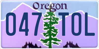 OR license plate 047TOL