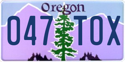 OR license plate 047TOX