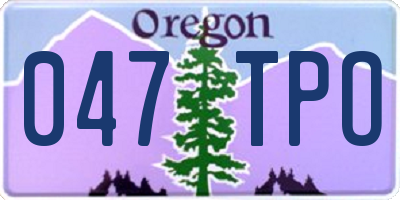 OR license plate 047TPO