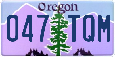 OR license plate 047TQM