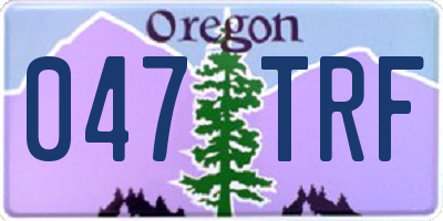 OR license plate 047TRF