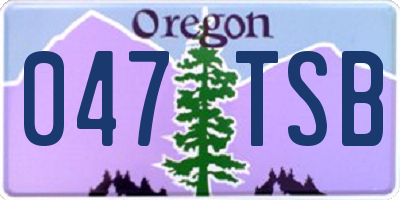OR license plate 047TSB