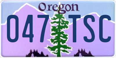 OR license plate 047TSC