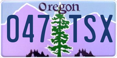 OR license plate 047TSX