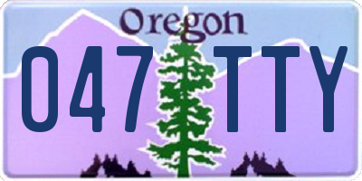 OR license plate 047TTY