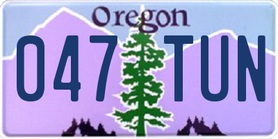 OR license plate 047TUN