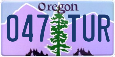 OR license plate 047TUR