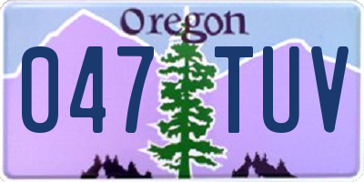 OR license plate 047TUV