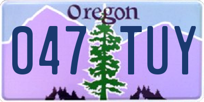 OR license plate 047TUY
