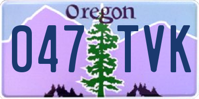 OR license plate 047TVK