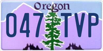 OR license plate 047TVP