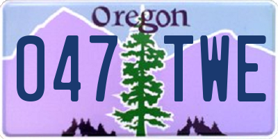 OR license plate 047TWE