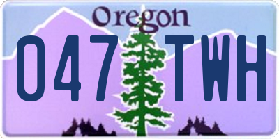OR license plate 047TWH