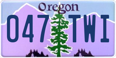OR license plate 047TWI