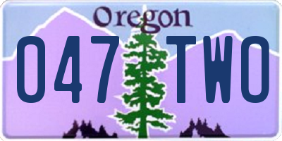 OR license plate 047TWO