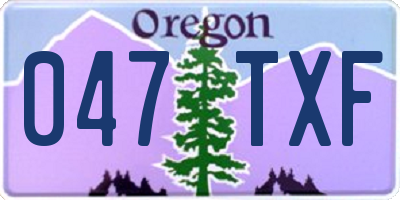 OR license plate 047TXF