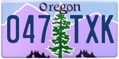 OR license plate 047TXK
