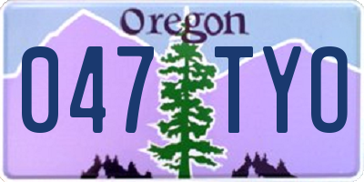 OR license plate 047TYO