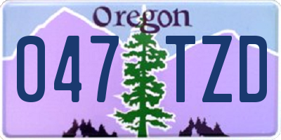 OR license plate 047TZD