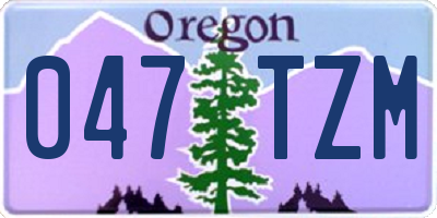 OR license plate 047TZM
