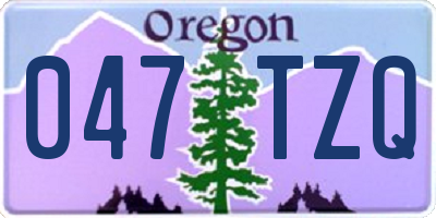 OR license plate 047TZQ