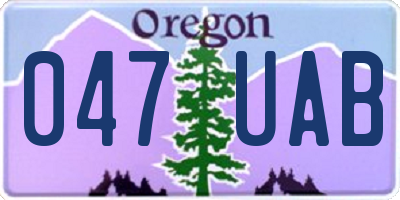 OR license plate 047UAB