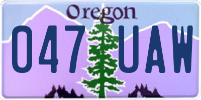 OR license plate 047UAW