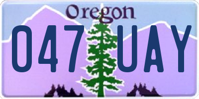 OR license plate 047UAY