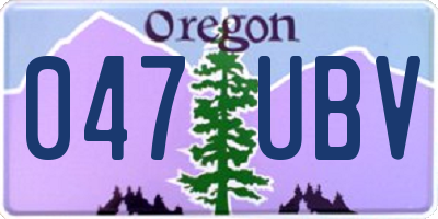 OR license plate 047UBV