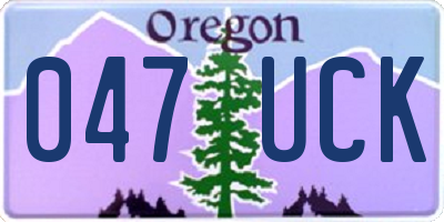 OR license plate 047UCK