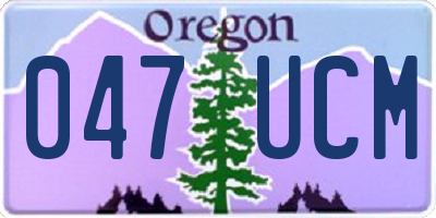 OR license plate 047UCM