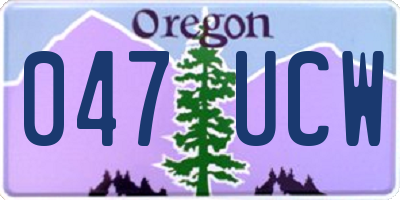 OR license plate 047UCW