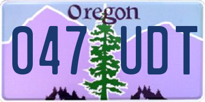 OR license plate 047UDT