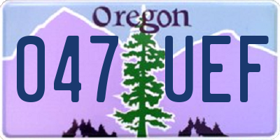 OR license plate 047UEF