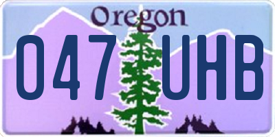 OR license plate 047UHB