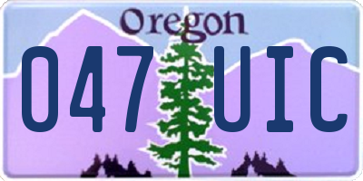OR license plate 047UIC
