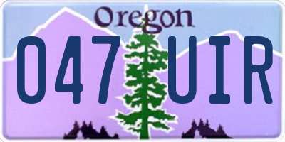 OR license plate 047UIR