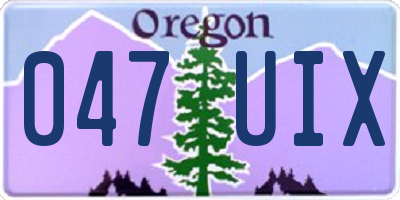 OR license plate 047UIX